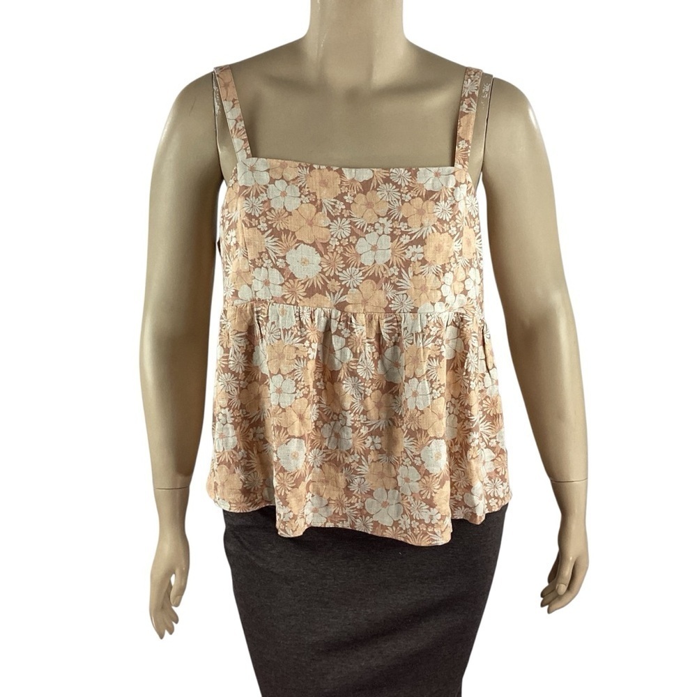 Gentle Fawn Hepburn Floral Peplum Tank Top Ginger Tropic Size 2X